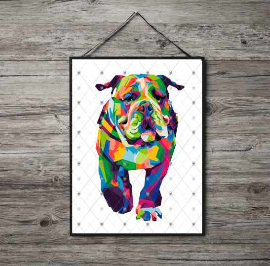 Bulldog A4 Print, Bulldog Custom Print, Personalised Wall Art